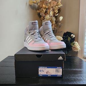 Adidas 2.0 Mid Grey Two/Ftwr White/Clear Pink Boys' Basketball